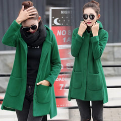 Long Hooded Fleece Coats